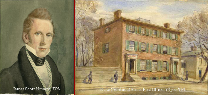 Illustration of James Scott Howard and the post office.